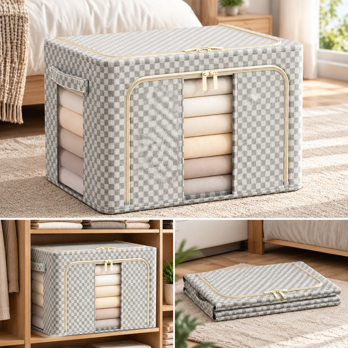 Organizador plegable de almacenaje Morvellae con ventana transparente