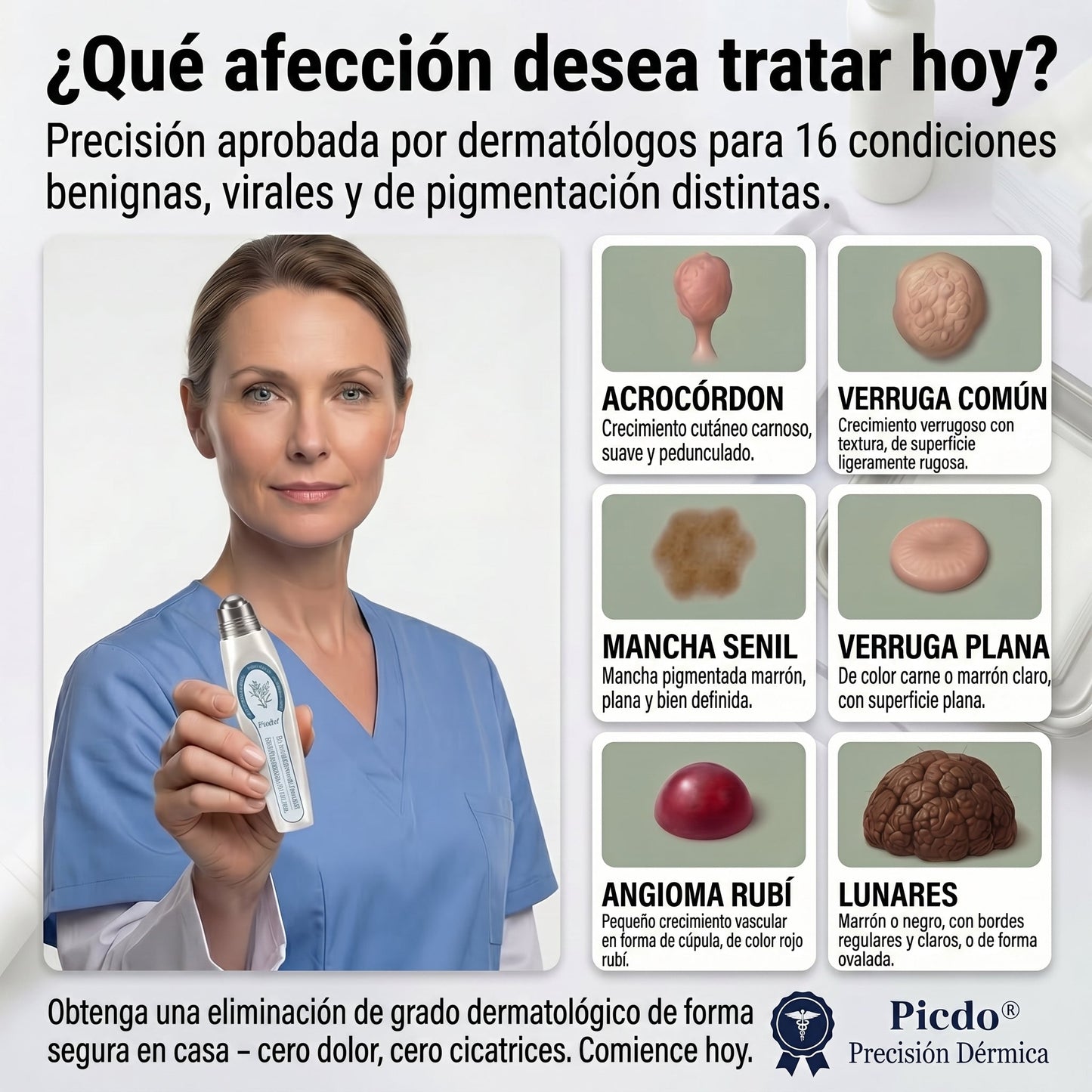 𝐏𝐢𝐜𝐝𝐨® Borrador de Verrugas y Manchas en 7 Días💗💗(𝐀𝐩𝐥𝐢𝐜𝐚𝐝𝐨𝐫 𝐫𝐨𝐥𝐥-𝐨𝐧: 𝐬𝐢𝐧 𝐝𝐨𝐥𝐨𝐫 𝐧𝐢 𝐜𝐢𝐜𝐚𝐭𝐫𝐢𝐜𝐞𝐬)✨